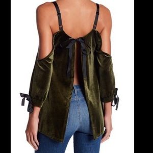 Green Romeo & Juliet Couture velvet top